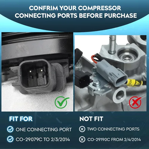Vista 4 de TadaMark Compresor de CA apto para Ford Focus 2.0L 2.0 2012 2013 2014 Compresor de aire acondicionado con embrague reemplazar para CV6Z19703J
