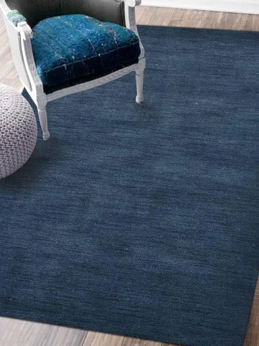 Vista 52 de Alfombras de área de lana anudadas a mano en telar, ecológicas - 10'x10', cuadradas, color aguamarina, diseño liso sólido, alfombras de área gruesas