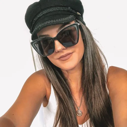 Vista 2 de DIFF Gafas de sol Becky II de diseño de ojo de gato para mujer 100 UVAUVB Negro humo oscuro