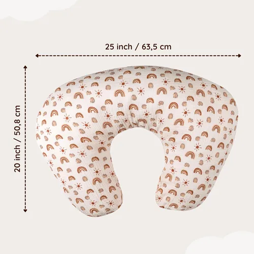 Vista 2 de Fundas de almohada de lactancia de muselina de algodón neutrales, paquete de 2 fundas de almohada para lactancia materna, esenciales para lactancia