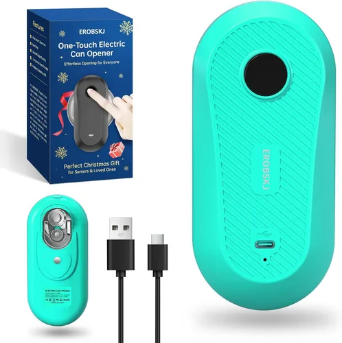 Vista 9 de Abrelatas eléctrico, abrelatas recargables para personas mayores y artritis, abrelatas automático de un solo toque, manos libres, borde liso