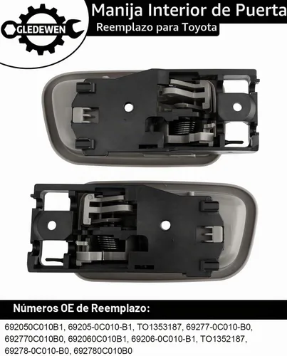 Vista 3 de Manija de puerta interior para Toyota Tundra 2000-2006 (cabina de acceso) con bisel Delantero Izquierdo Conductor & Lado Derecho del Pasajero