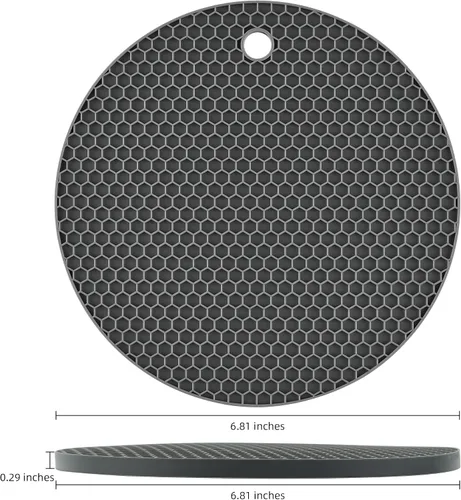 Vista 2 de Salvamanteles de silicona de goma de silicona para sartenes calientes y ollas, manteles individuales resistentes al calor, paquete de 4, tamaño: 7 x