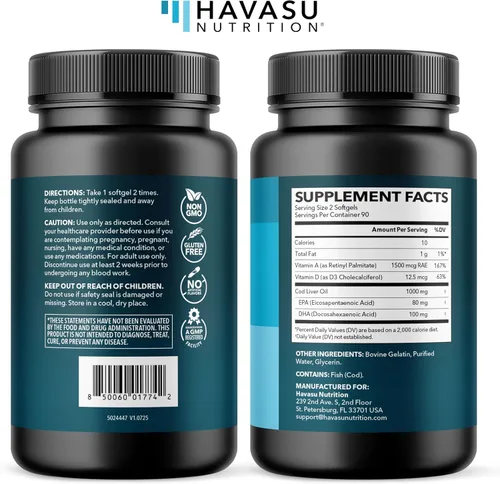 Vista 9 de Cápsulas blandas de aceite de hígado de bacalao, aceite de pescado Omega 3