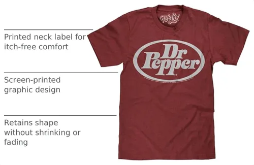Vista 4 de Tee Luv, camiseta de hombre con logotipo ovalado de Dr Pepper Jaspeado ladrillo