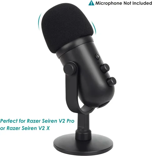 Vista 2 de Seiren V2 X Funda de espuma o Razer Seiren V2 Pro Mic Pop Filter, cubierta de micrófono compatible con micrófonos USB Razer Seiren V2 Pro y Razer