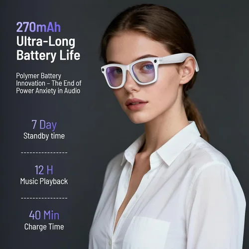Vista 8 de Gafas Inteligentes AI Mejoradas con Cámara, Gafas de Cámara Antivibración de 800w, Traducción en Tiempo Real, Reconocimiento de Objetos AI