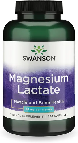 Vista 7 de Swanson Lactato de magnesio, suplemento mineral sin lactosa para apoyo a la salud muscular y ósea* - Suave con el estómago - Sin OMG y sin gluten