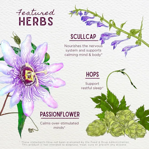 Vista 4 de WishGarden Herbs Sleepy Nights & Fresh Mornings - Tintura herbaria totalmente natural para ayudar al sueño, suplemento orgánico para dormir