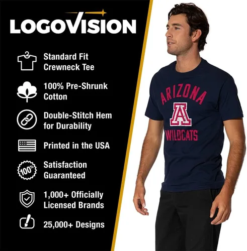 Vista 140 de LOGOVISION Official Collegiate One Color Distressed Logo Short Sleeve for Men & Women T Shirt Collection 3