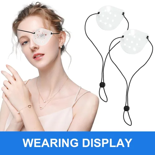 Vista 3 de 50 protectores faciales desechables para la ducha, 2 protectores de ojos de ducha, parche impermeable para ojos, protector facial transparente