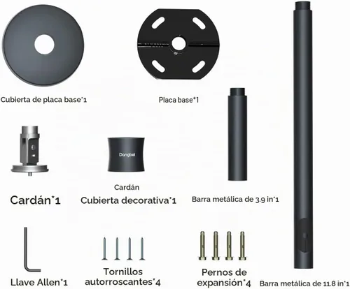 Vista 8 de Dangbei Soporte de techo para proyector, altura ajustable de 3.9-15.7 pulgadas, tornillo de 1/4 pulgadas compatible con DBX3 Pro