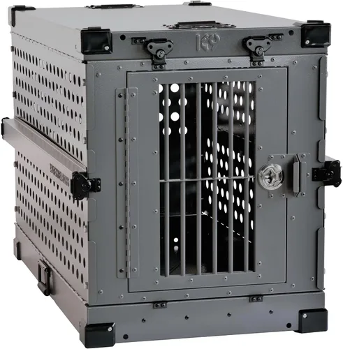 Vista 11 de K9 Kennel Boss - Jaula para Perros de Aluminio Resistente con Recubrimiento en Polvo Completamente Plegable - Pequeña (Negro)