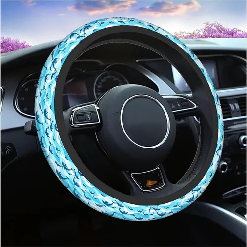 Vista 22 de Swono Fundas de volante de neopreno antideslizantes con diseño de fantasmas lindos y divertidos fantasmas bailarines de Halloween, agarre cómodo