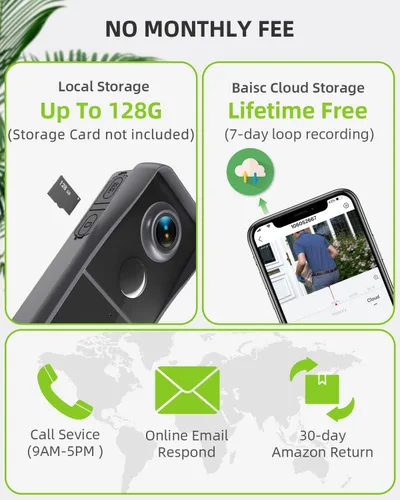 Vista 4 de MUBVIEW - Timbre con cámara de puerta inalámbrico con timbre, timbre de video - sin suscripción, cambiador de voz, personalización de zonas