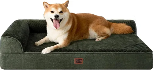 Vista 58 de EHEYCIGA - Cama ortopédica para perros de tamaño mediano, cama de espuma viscoelástica para perros, color beige Small Dog Sofa with Washable