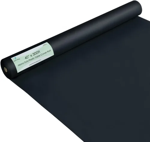 Vista 34 de Rollo de plástico para cubierta de mesa color verde manzana, 40 pulgadas x 100 pies, rollo de plástico resistente para cubierta de mesa de banquetes