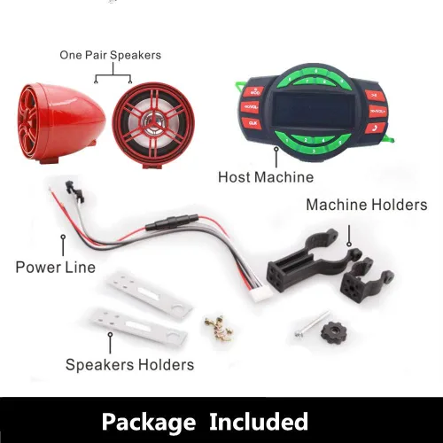 Vista 4 de XYC Amplificador Bluetooth de 12 V UTV ATV Sistema de sonido Altavoces manos libres FM Sistema de audio USB Estéreo de 3.5 pulgadas Altavoces de 12