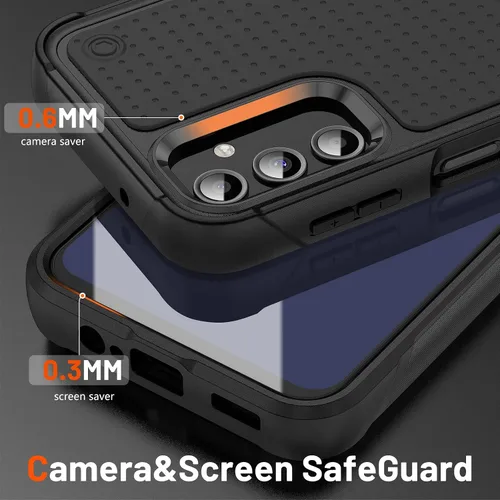 Vista 3 de Funda diseñada para Samsung Galaxy A14 5G, regalo 2 en 1, protección contra caídas de grado militar, resistente a prueba de golpes, para Galaxy A14