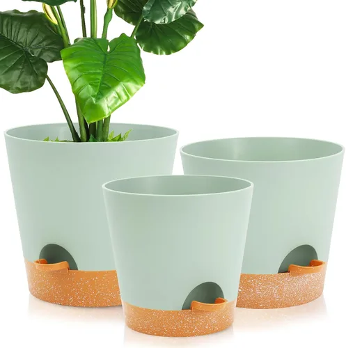 Vista 9 de GARDIFE Macetas de 10/9/8 pulgadas para plantas de interior, macetas auto-regantes, macetas de riego automático, macetas de flores, negras