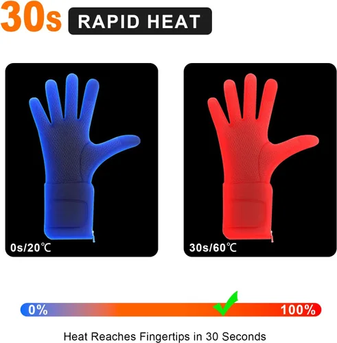 Vista 4 de BNZ Guantes calefactables para hombres y mujeres, guantes calefactables recargables para deportes de invierno, ciclismo en nieve, equitación, esquí