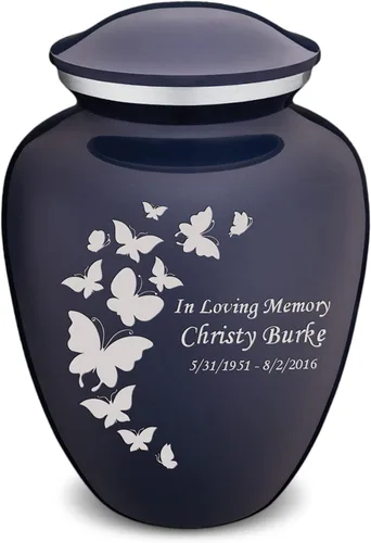 Vista 31 de Geturns Embrace Pequeñas Urnas Personalizadas de Mariposa para Cremación de Cenizas Humanas Urnas Funerarias Negras para Hombres y Mujeres 20 kg