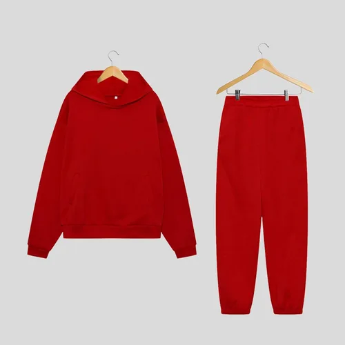 Vista 2 de Mujer Otoño e Invierno Color Sólido Deportes Casual Suéter Cintura Conjunto de Pantalones de Manga Larga Conjunto de Dos Piezas Mujer