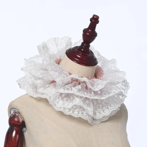 Vista 35 de BLESSUME 1 cuello de encaje renacentista con volantes