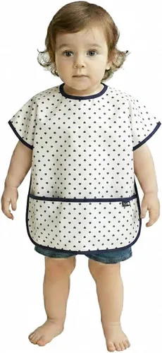 Vista 20 de Plie Short Sleeve Waterproof Bib for Toddlers – Easy Clean Feeding Apron for Mealtime, Daycare, Self-Feeding, Lightweight
