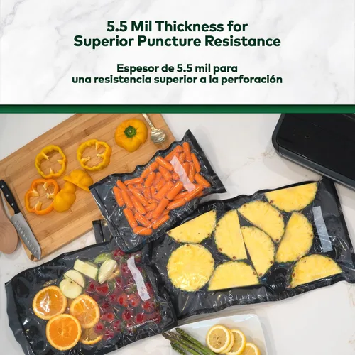 Vista 3 de Bolsas de alimentos selladas al vacío de 11 x 24 pulgadas, 50 unidades, 5.5