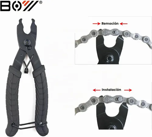 Vista 5 de Kit de herramientas de cadena universal para bicicleta con rompevicicletas, alicates de eslabones de cadena principal, buscador de cadena, eslabón