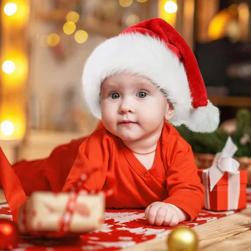 Vista 7 de RJVW Sombrero de Papá Noel de Navidad para niños y bebés, unisex, grueso, de terciopelo, clásico, para fiesta de Año Nuevo