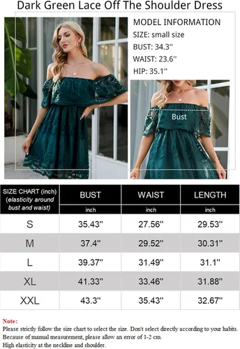 Vista 4 de HOYISHION Womens V-Neck Floral Embroidered Lace Mini Dress Bridesmaid Wedding Guest Cocktail Party Short Dresses