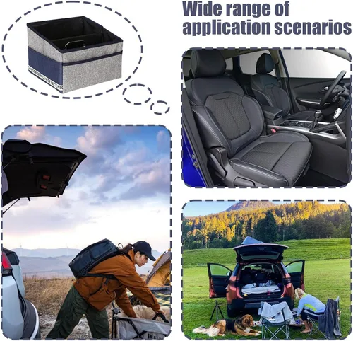 Vista 5 de Car Storage,Foldable Containers,Seat Storage Bin - for Car SUV Auto Travel Office Document Grocery Moving Backseat Seat