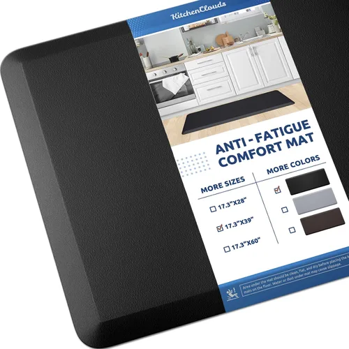 Vista 51 de KitchenClouds Alfombra de Cocina Acolchada Anti Fatiga 17.3"x28" Impermeable, Antideslizante, Alfombras de Pie y Comodidad para Escritorio/Piso