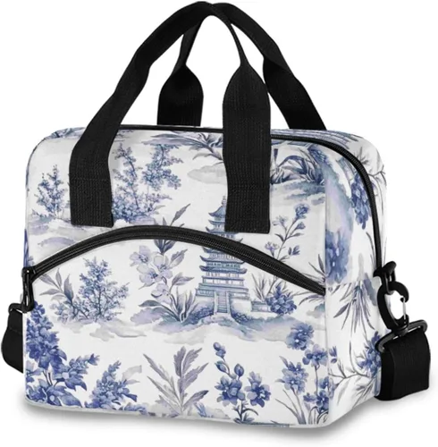 Vista 15 de Bolsas de almuerzo de alpaca con llama para mujer, con plantas tropicales, cactus, bolsa de almuerzo, resistente al agua, térmica, hielera