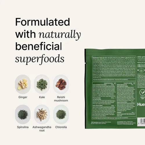 Vista 3 de Huel Daily Greens Superfood Greens Powder 12 paquetes de porciones individuales