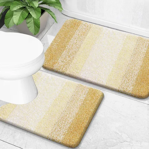 Vista 67 de OLANLY - Juego de tapetes para baño de 2 piezas, de microfibra, suaves y absorbentes, antideslizantes, lavables a máquina y para secadora, felpudos