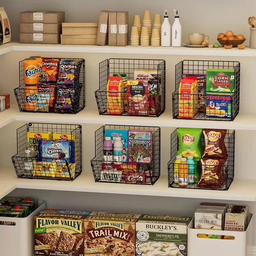 Vista 7 de Sonyabecca Cesta de Almacenamiento de Juguetes para Exteriores, Organizador de Cocina de Juego con 5 Ganchos en S, Carrito de Almacenamiento Rodante