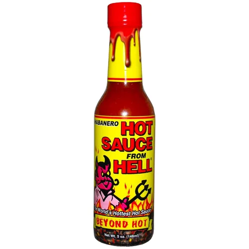 Vista 4 de Salsa picante de Hell Devil's Revenge - 5 onzas - Salsa picante habanero gourmet con extracto de pimiento para alitas de pollo - Perfecto