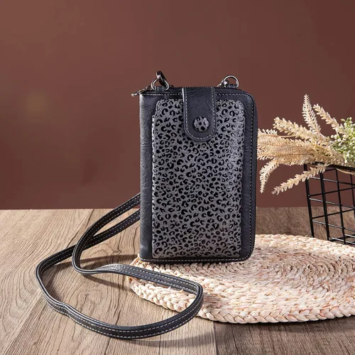 Vista 2 de Montana West Monederos pequeños cruzados para teléfono celular de estilo occidental para mujer, cartera con bolsillo para monedas