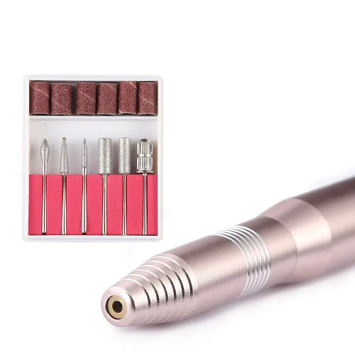 Vista 6 de Taladro de uñas eléctrico portátil con kit de uñas acrílicas, juego profesional de manicura y pedicura de 20000 rpm para acrílico, uñas de gel