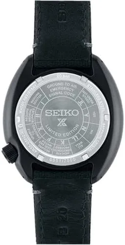 Vista 2 de Seiko Reloj automático de correa de poliéster con esfera negra para hombre Negro