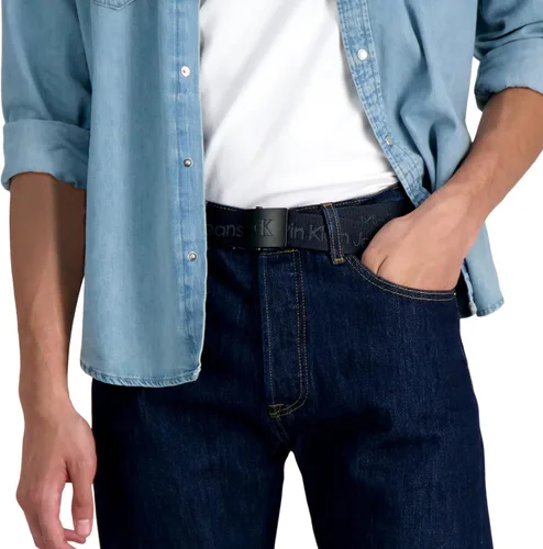 Vista 5 de Calvin Klein de los hombres ajustable Firma algodón belt-white