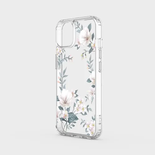 Vista 4 de Funda compatible con iPhone 12 Pro Max, suave, a prueba de golpes, transparente, floral, funda protectora para mujer, diseño de flores de magnolia