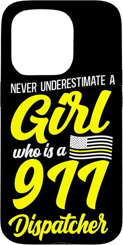 Vista 14 de 911 Dispatcher Thin Gold Yellow Line Girl Female Never Case for iPhone 16