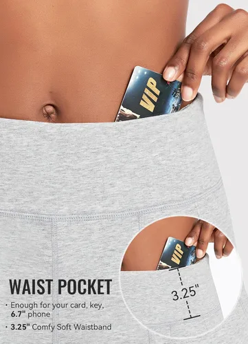 Vista 3 de BALEAF - Bermudas de correr para mujer, shorts largos deportivos de cintura alta con bolsillos