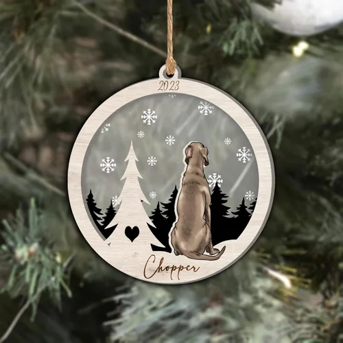Vista 155 de Nazenti Adorno de Navidad conmemorativo personalizado, regalo personalizado de recuerdo de perro, condolencias por pérdida de mascotas, sabueso
