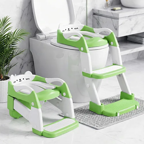 Vista 14 de Orzbow Asiento de entrenamiento para ir al baño con taburete, asiento de Gris