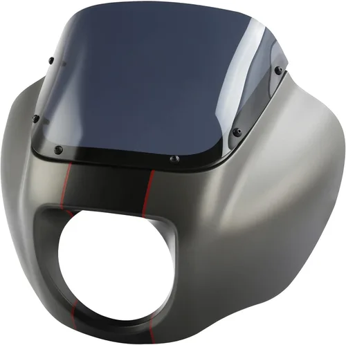 Vista 7 de HR3 Carenado y parabrisas de mezclilla gris industrial/negro de mezclilla compatible con Harley Softail Street Bob/114 FXBB/S 2018 y posteriores